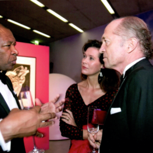 Raffael and Thoams Salis with Okwui Enwezor at Galaevent Museum der Moderne Salzburg, 2018