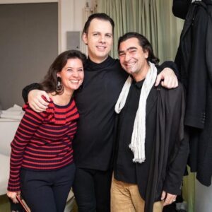 Raffaela Salis with Teodor Currentzis and Jochen Sandig, Baden Baden 2019